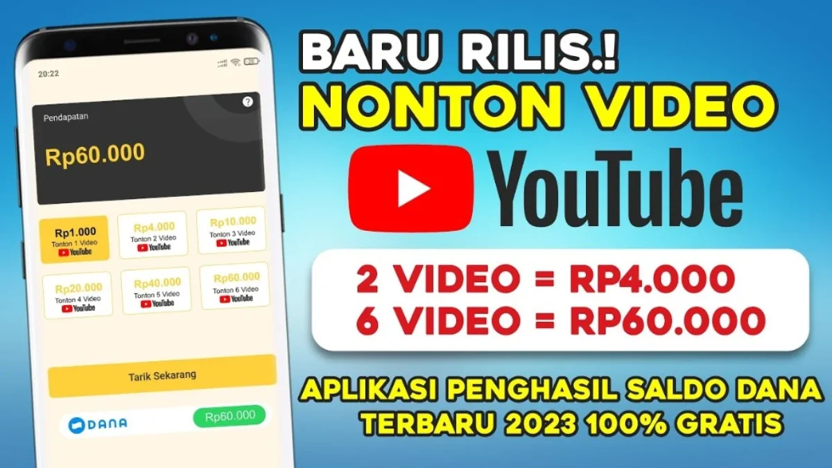 Aplikasi Nonton Video Pendek Penghasil Saldo DANA Rp100.000 per Hari