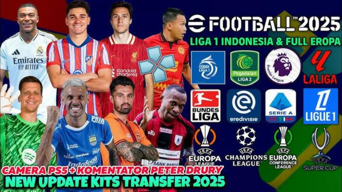 eFootball PES 2025 PPSSPP MOD: BRI Liga 1 & Liga Eropa FULL UPDATE! Download Sekarang Gratis!