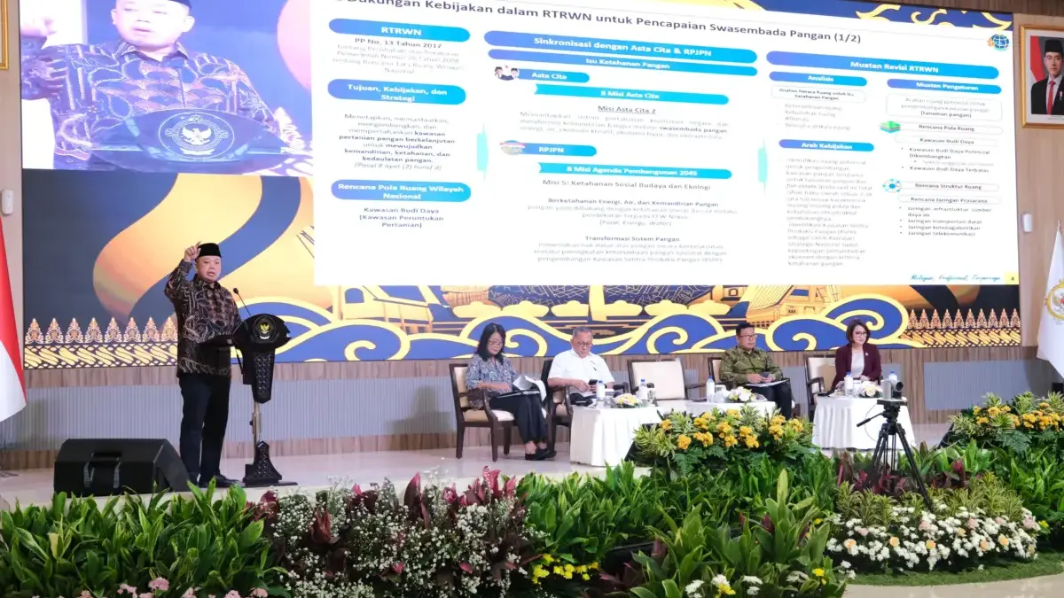 Jadi Pembicara di Pra Rakor BPK, Menteri Nusron Tegaskan Tanah adalah Fondasi Ketahanan Pangan