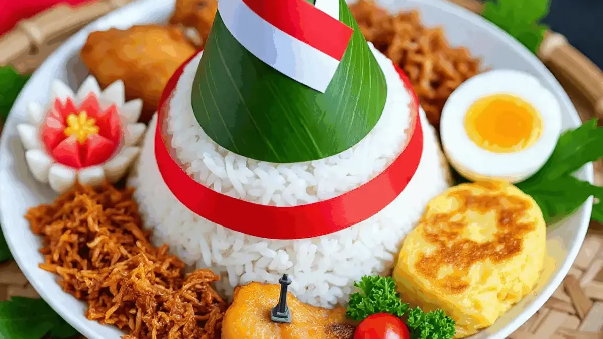 Cara Membuat Tumpeng 17 Agustus Simple dan Keren dengan Simbol Kemerdekaan, Gambar/Meta AI