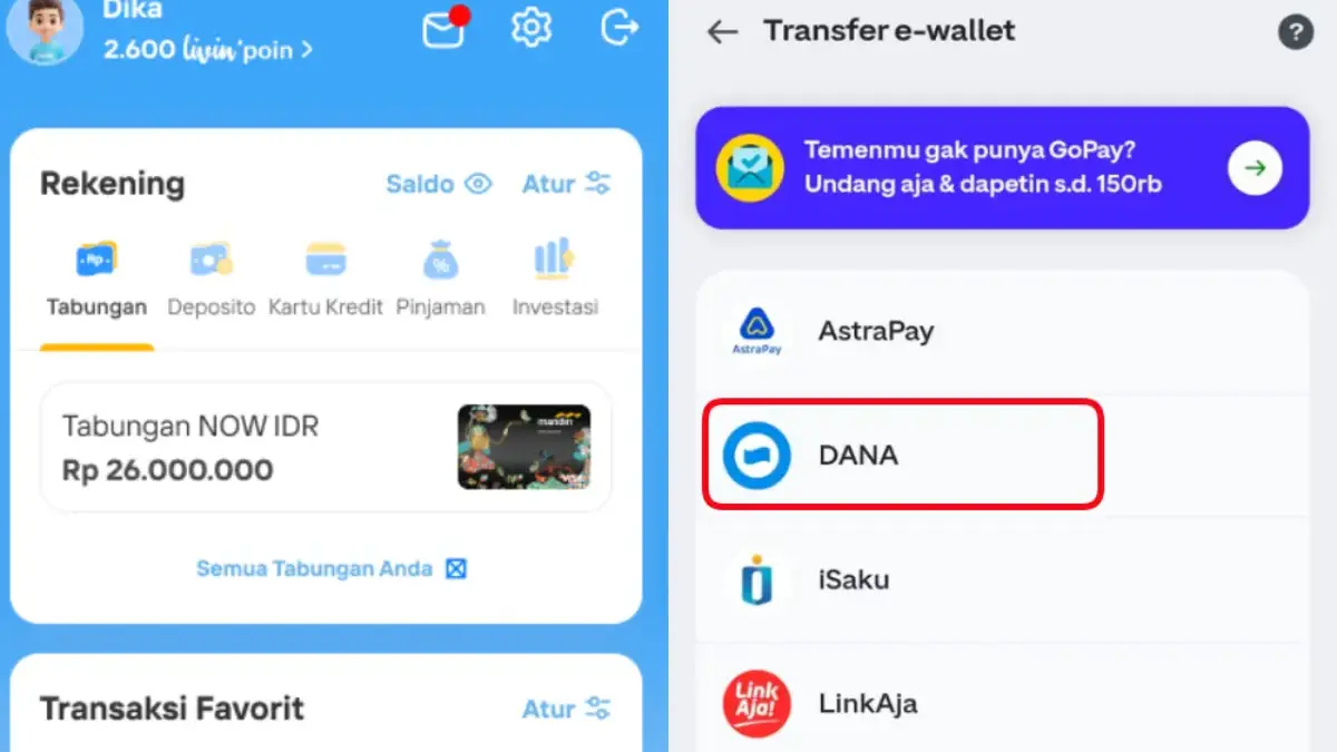 Cara Top Up DANA di Livin by Mandiri, Semakin Praktis Kok!