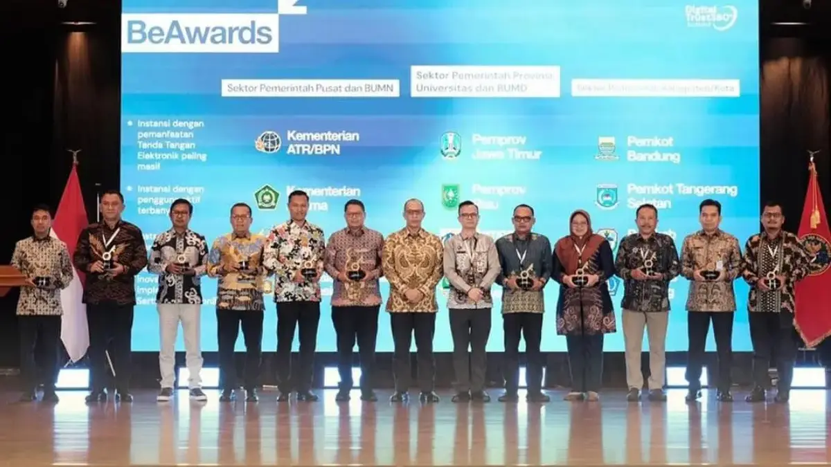 Kementerian ATR/BPN Raih Penghargaan Instansi dengan Pemanfaatan Tanda Tangan Elektronik Paling Masif