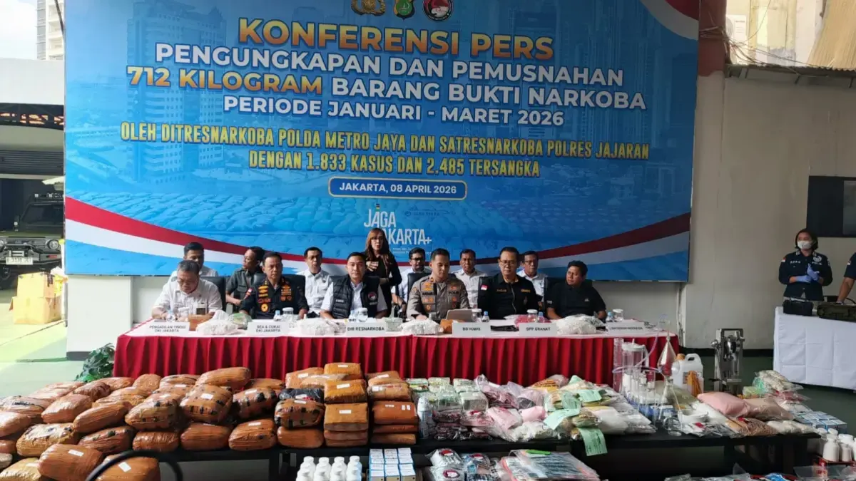 PMJ Ungkap 1.833 Kasus Narkoba, Sabu dan Vape Etomidet Jadi Ancaman Serius di Jakarta.