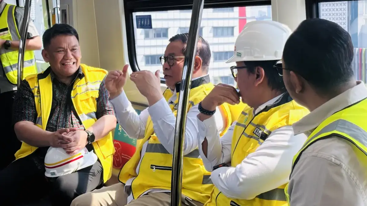 Jajal LRT Pegangsaan Dua-Manggarai, Pramono: Progresnya Sudah 95 Persen Jajal LRT Pegangsaan Dua-Manggarai, Pramono: Progresnya Sudah 95 Persen