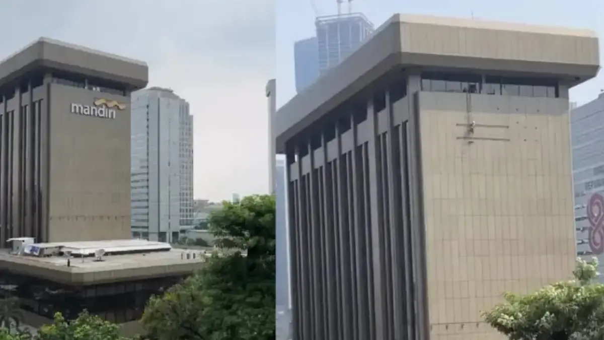 Logo Bank Mandiri di Gedung Jakarta Pusat Dicopot di Tengah Viral Pemblokiran Rekening Pendemo